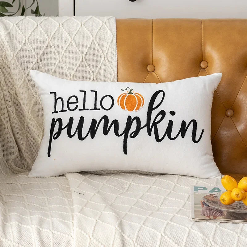 Embroidered Autumn Cushion Cover - Multiple Sizes