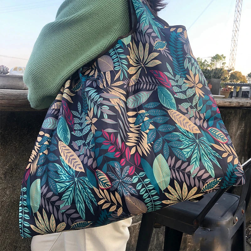 Eco Friendly Floral Shopping Bag - Reusable & Waterproof