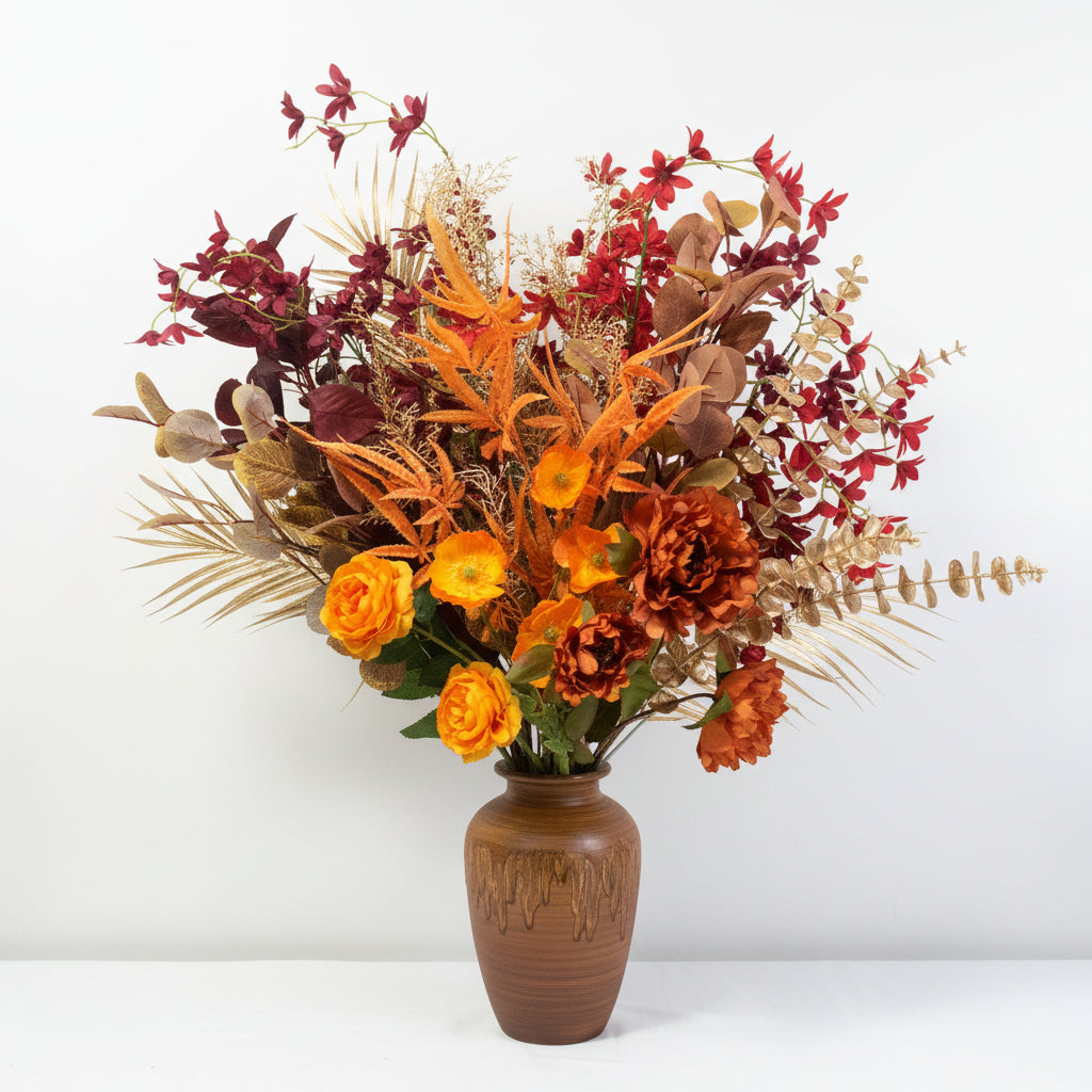 Silk Flowers - Large Autumn Bouquet Arrangements - X10 stems