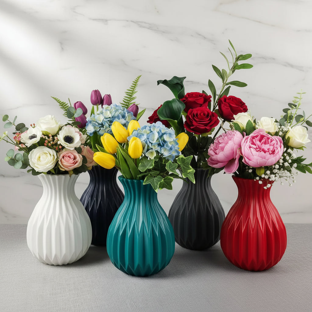 Plastic Nordic Flower Vase - 17cm x 8cm