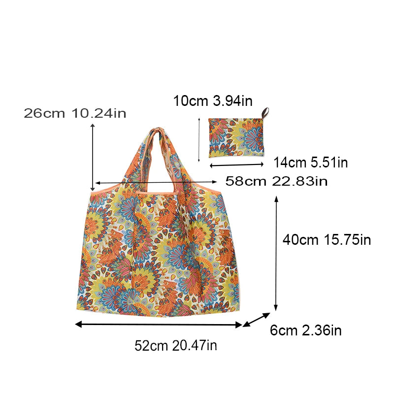 Eco Friendly Floral Shopping Bag - Reusable & Waterproof