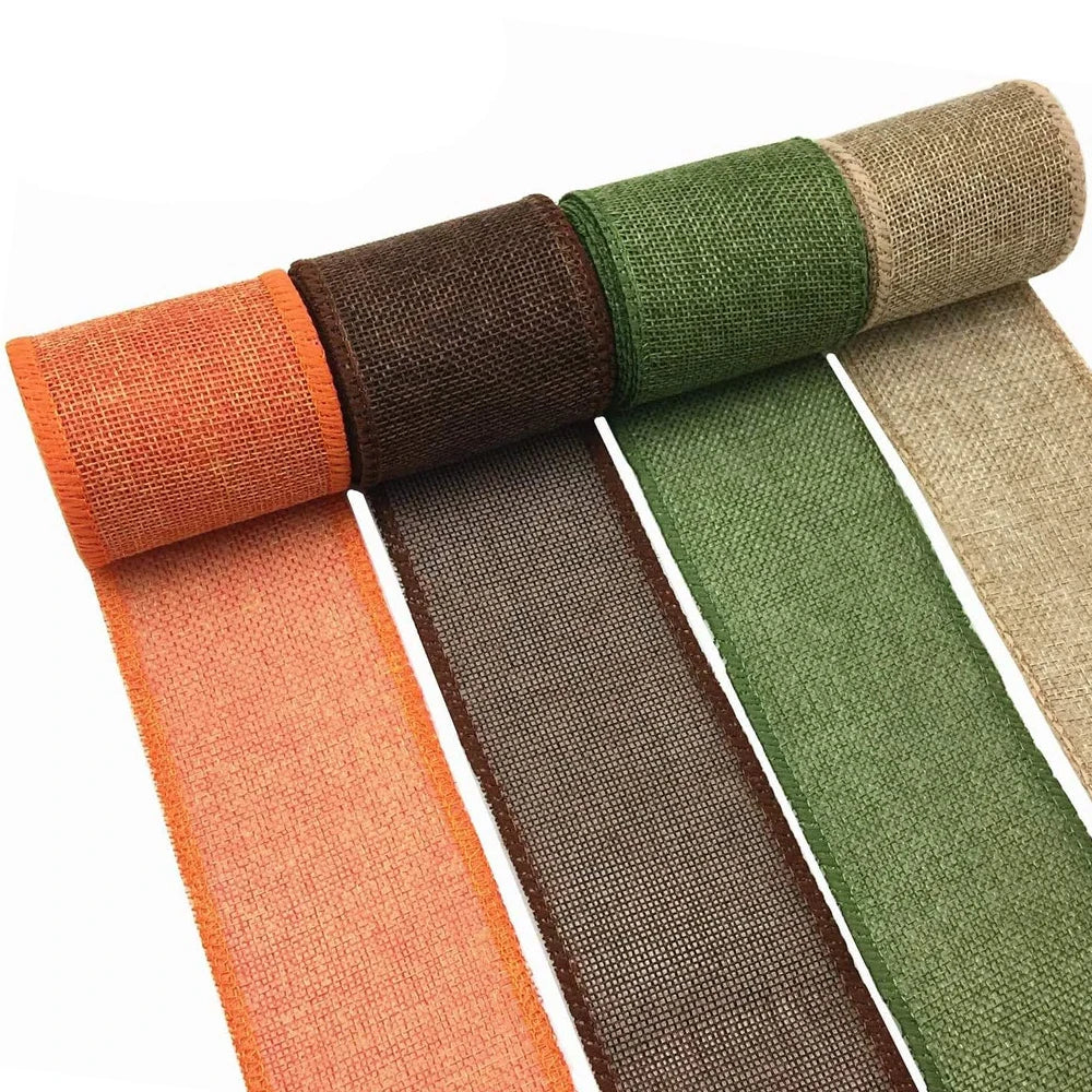 Autumn Wired Burlap Ribbon - 6cm x 3yrds