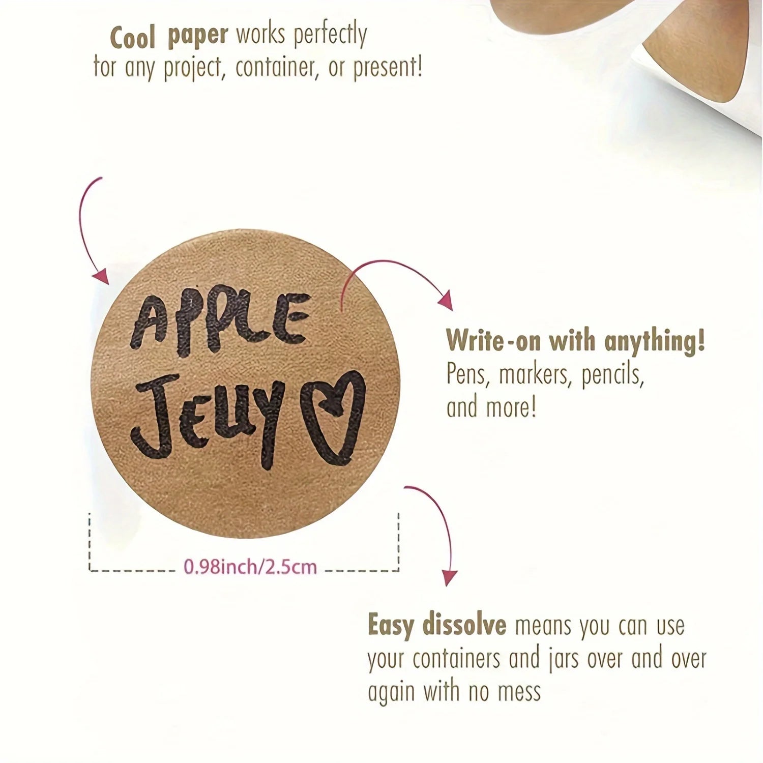 Self Adhesive Paper Labels - 2.5cm
