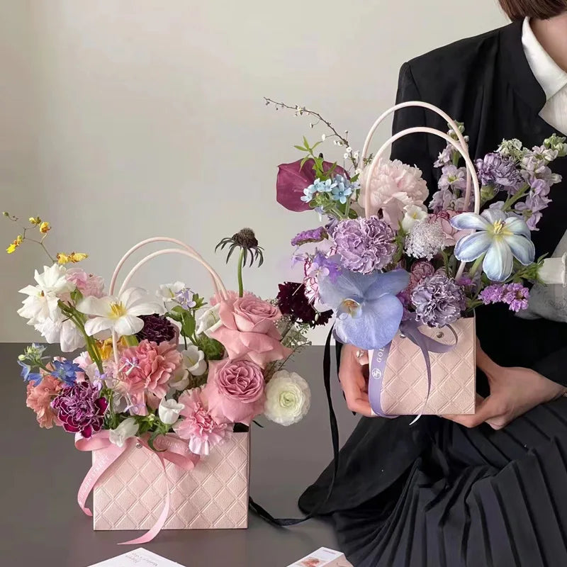 Paper Flower Gift Bags - with Handle