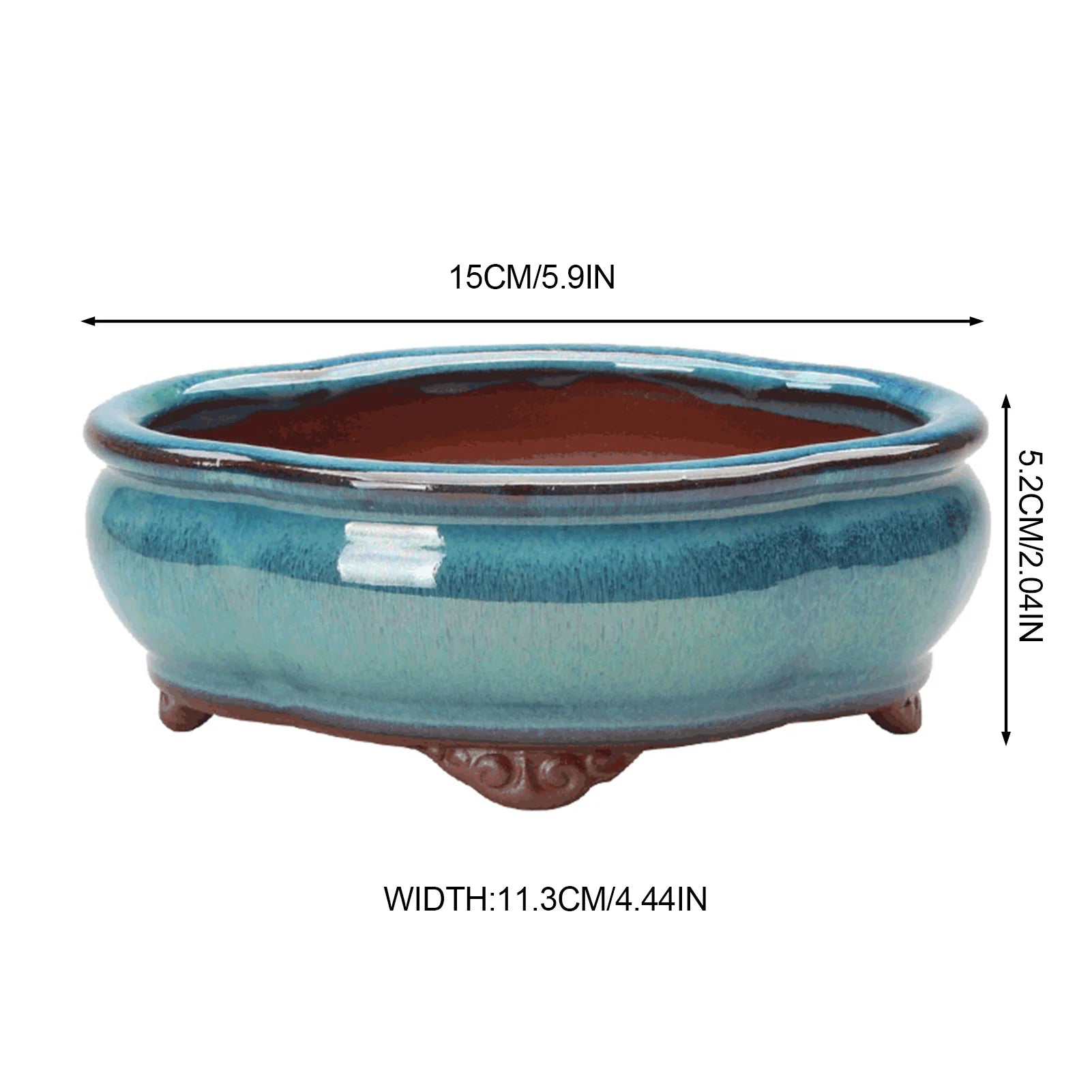 Ceramic Garden Planter - Elegant Breathable pot - 15cmx5.2cm