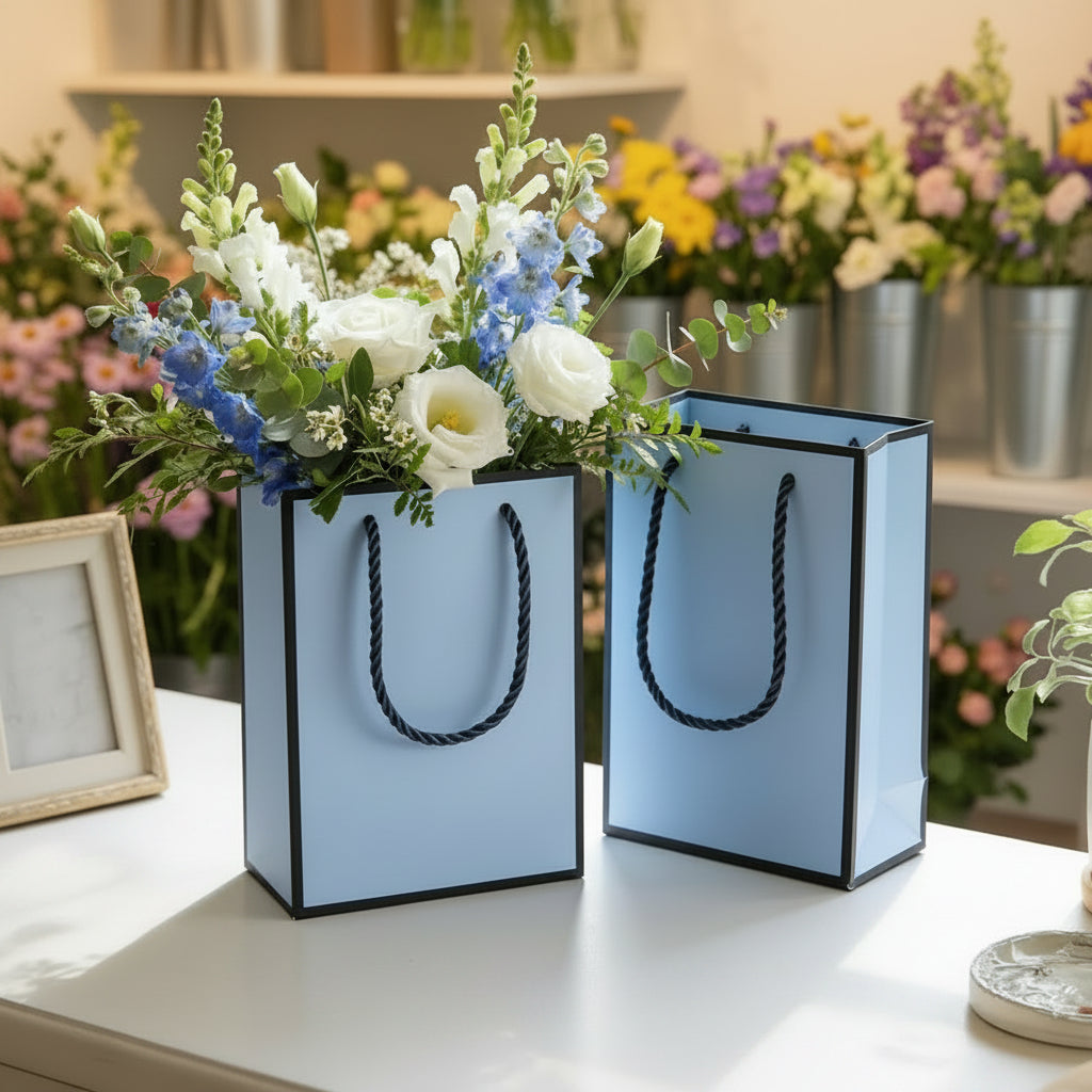 Kraft Paper Gift Bags With Handles - 12cm x 5.7cm x 16cm