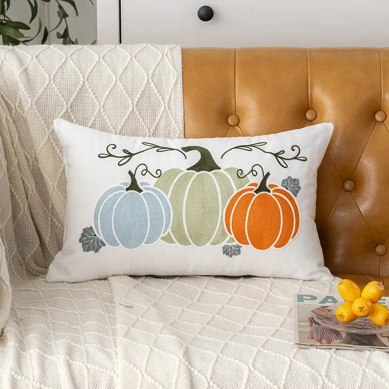 Embroidered Autumn Cushion Cover - Multiple Sizes