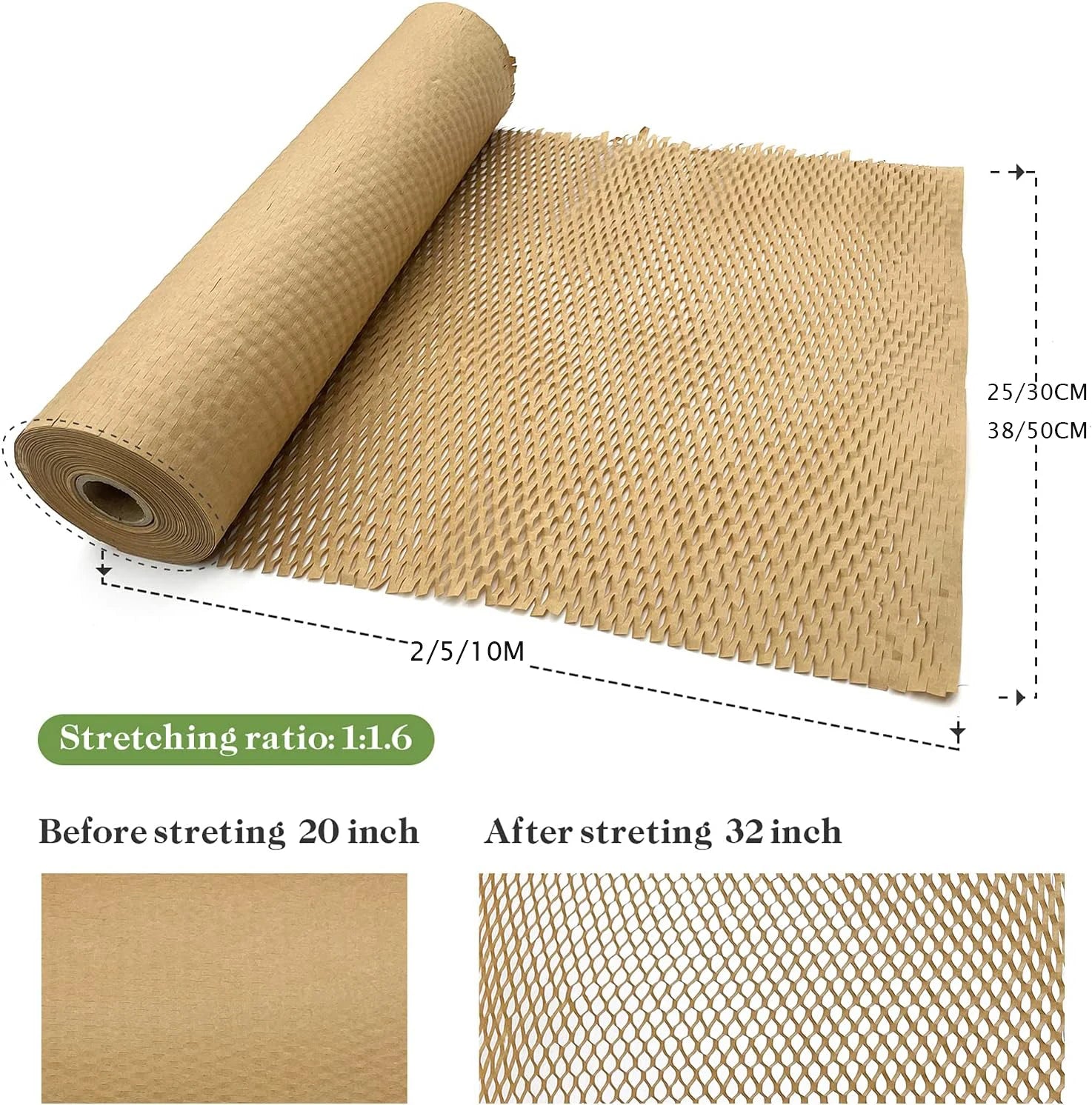 Honeycomb Wrapping Paper - Eco-Friendly Roll - 10M