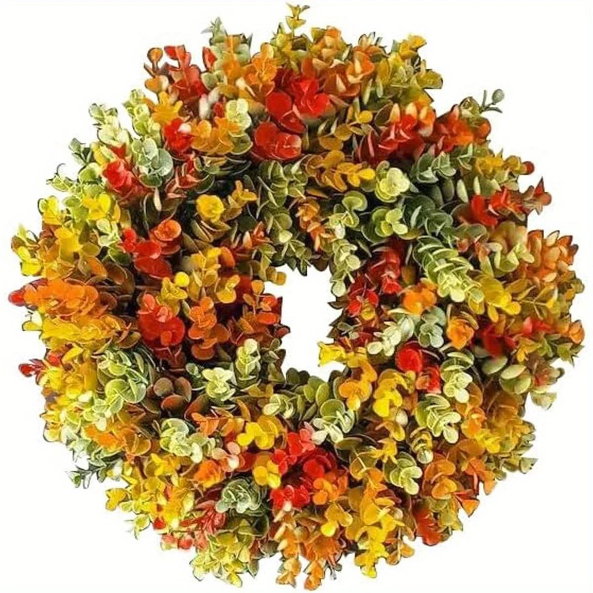Artificial Autumn Wreath - Mixed Leaf - 35cm