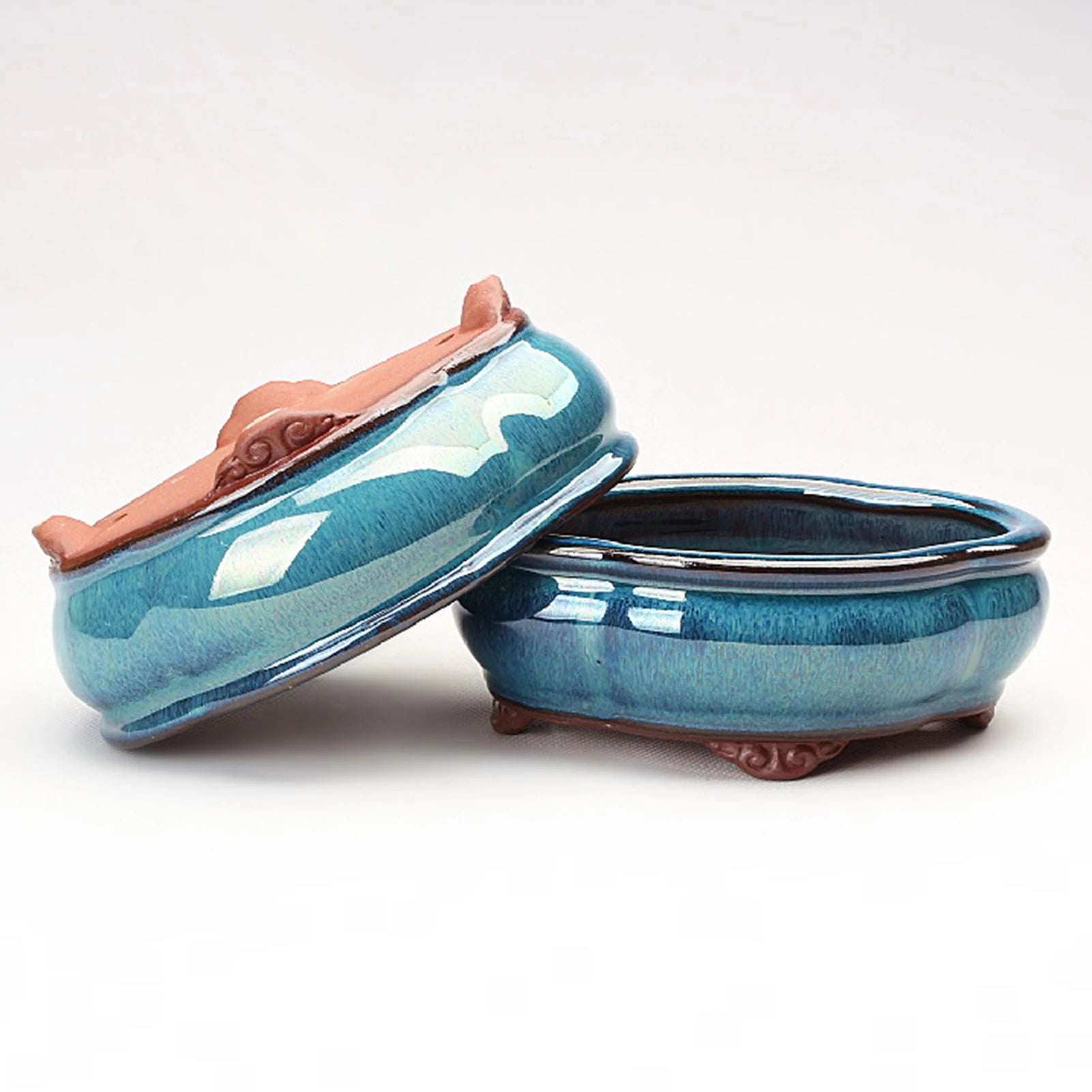 Ceramic Garden Planter - Elegant Breathable pot - 15cmx5.2cm