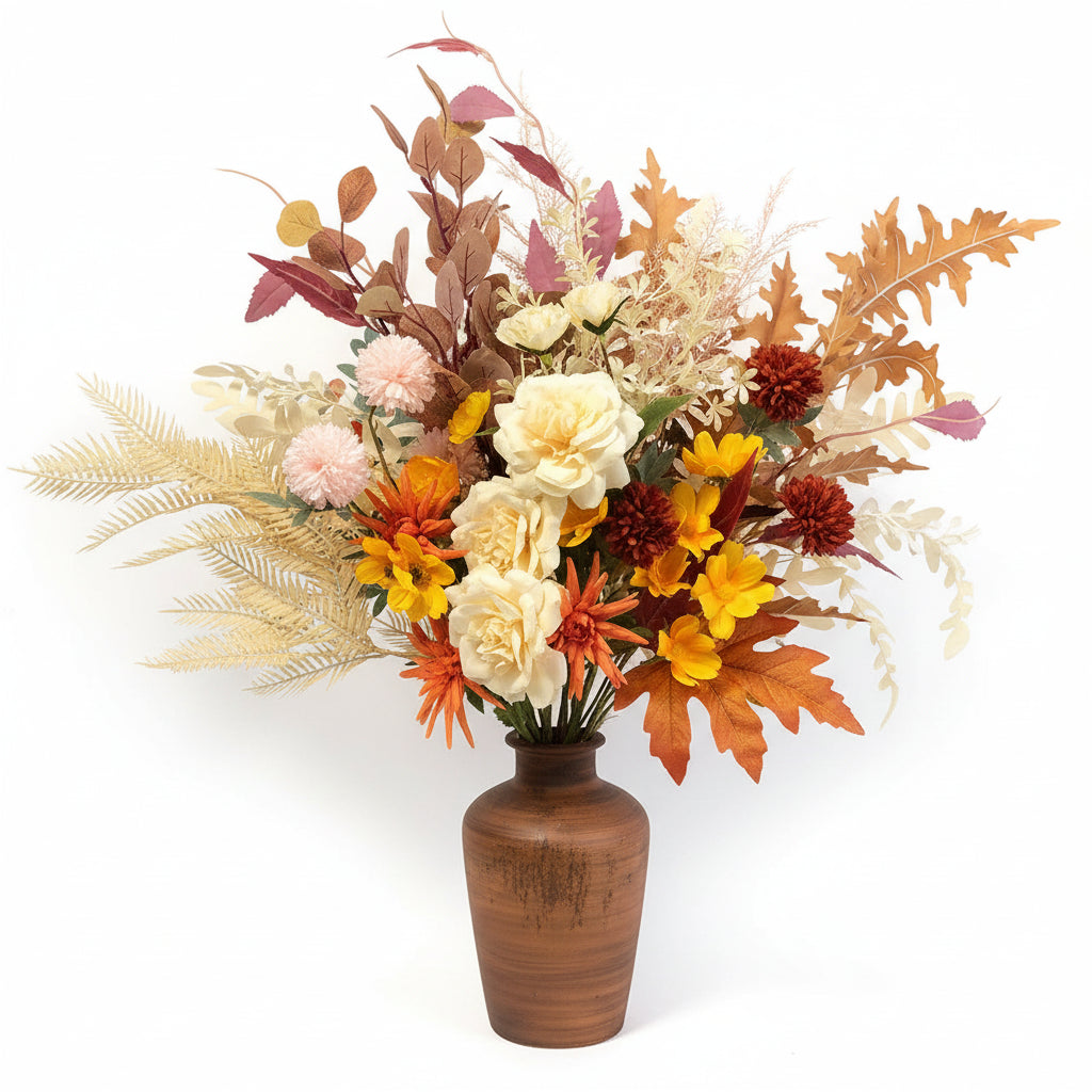 Silk Flowers - Large Autumn Bouquet Arrangements - X10 stems