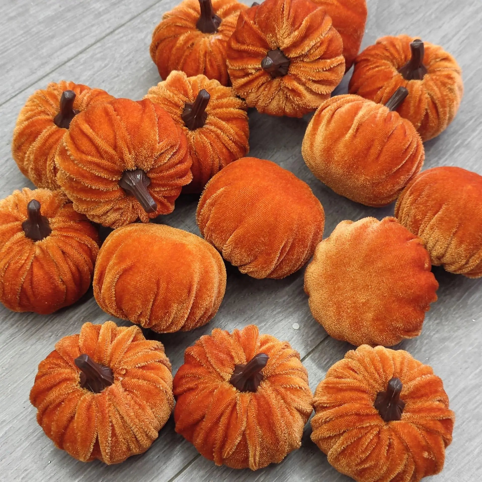 Velvet Artificial Pumpkins - x10