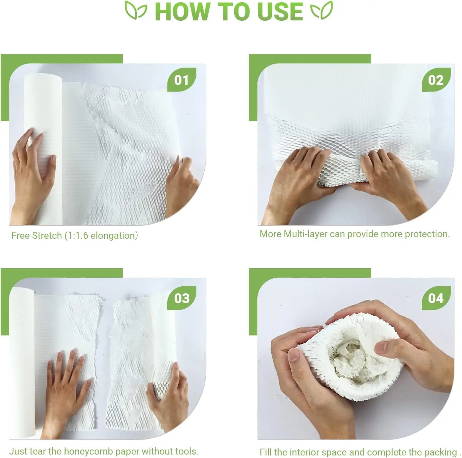 Honeycomb Wrapping Paper - Eco-Friendly Roll - 10M