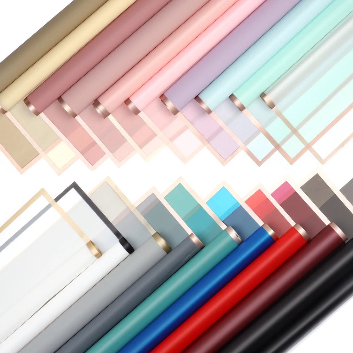 Waterproof Wrapping Paper With Golden Border - x20 Sheets